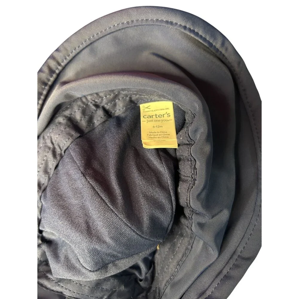 NWT Carter's Just One You Baby Solid Sun Hat - Navy Blue 6-12M